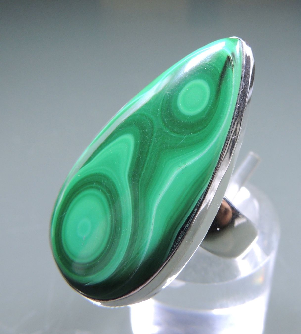 Bagues: Malachit Silber 925 Fingerring – Neuf avec emballage d'origine à Waldenburg par schaller707