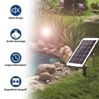 Solar Sauerstoff pumpe Teichbelüfter Gartenteich Aquarium