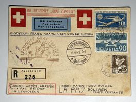 Zeppelin 1932, Neuchatel - Bolivien, La Paz, top Rarität!