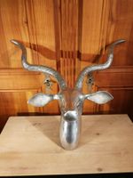 Geweih Aluminium Hirsch- Antilopenkopf Wanddeko Deko Figur
