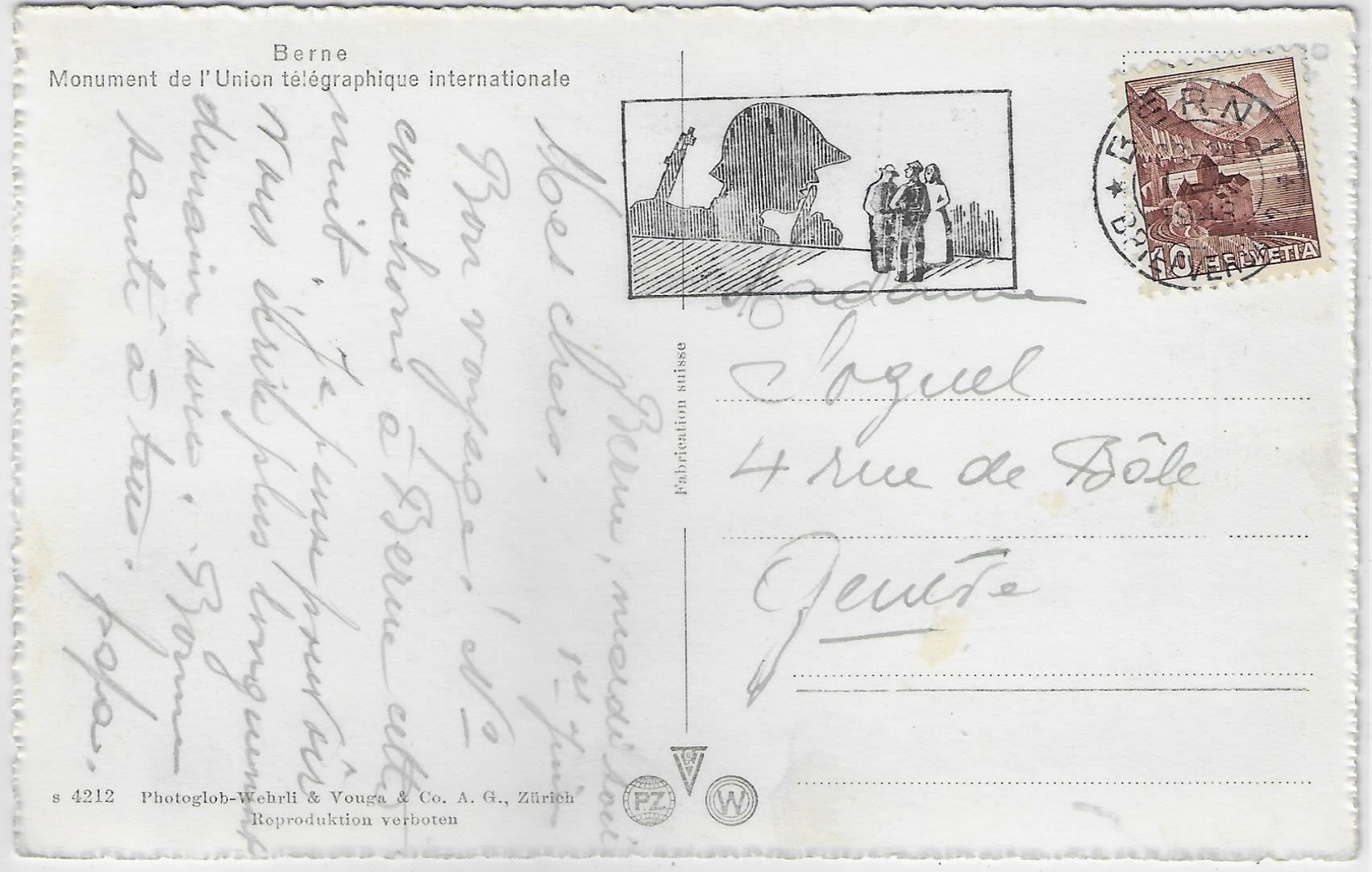 Foto & Immagini: Bern - Welttelegraphen-Denkmal – Antico da Ettingen venduto da Kartenplanet 1