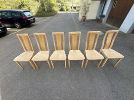 6 Stühle Skovby SM62 Buchenholz mit Nubukledersitzpolstern