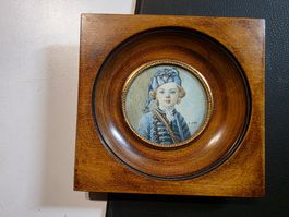 antikes Bild Medaillon Holz Gold Rahmen J.-B. Perronneau