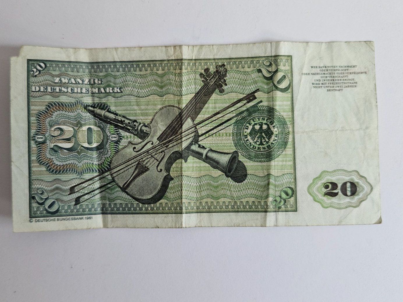 Banconote: Billets de banque 20 Deutsche Mark 1980 - – Usato da St-Barthélemy VD venduto da meal83 1