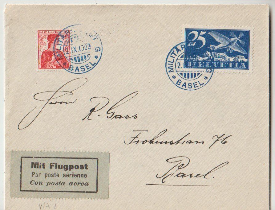 Luftpost Brief 1923 Militär Basel | Kaufen auf Ricardo