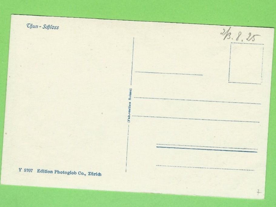 Cartoline postali: Thun Schloss – Usato da Zürich venduto da t24_de 1