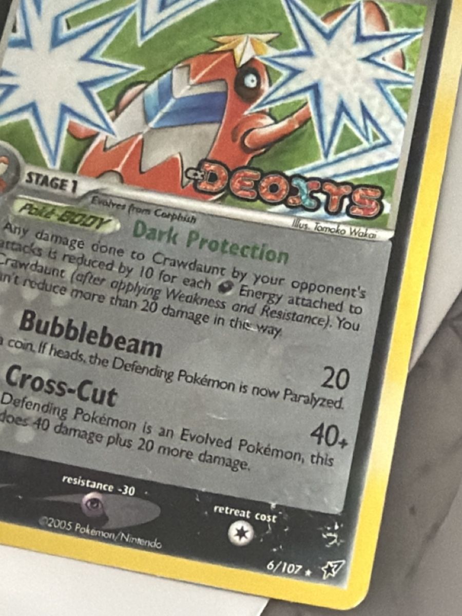 Pokémon Carte collezionabili: Crawdaunt ex deoxys stamped – Usato da Massagno venduto da pokecoach 3