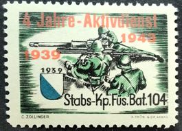 Soldatenmarke 2.WK, Stabskp Füs Bat 104, Aufdr, Wi Inf 512