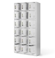 Schliessfachschrank 18 Fächer - Grau/Grau