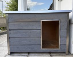 Hundehütte Holz mit aufklappbarem Dach für draussen