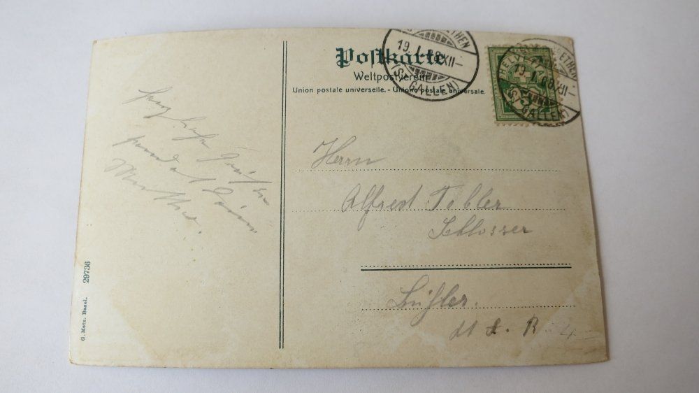 Cartoline postali: St. Margrethen - Rheintal - belebt - 1908 – Usato da Jona venduto da centumprata 1
