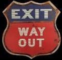 Rustikal Blechschild-EXIT-WAY OUT