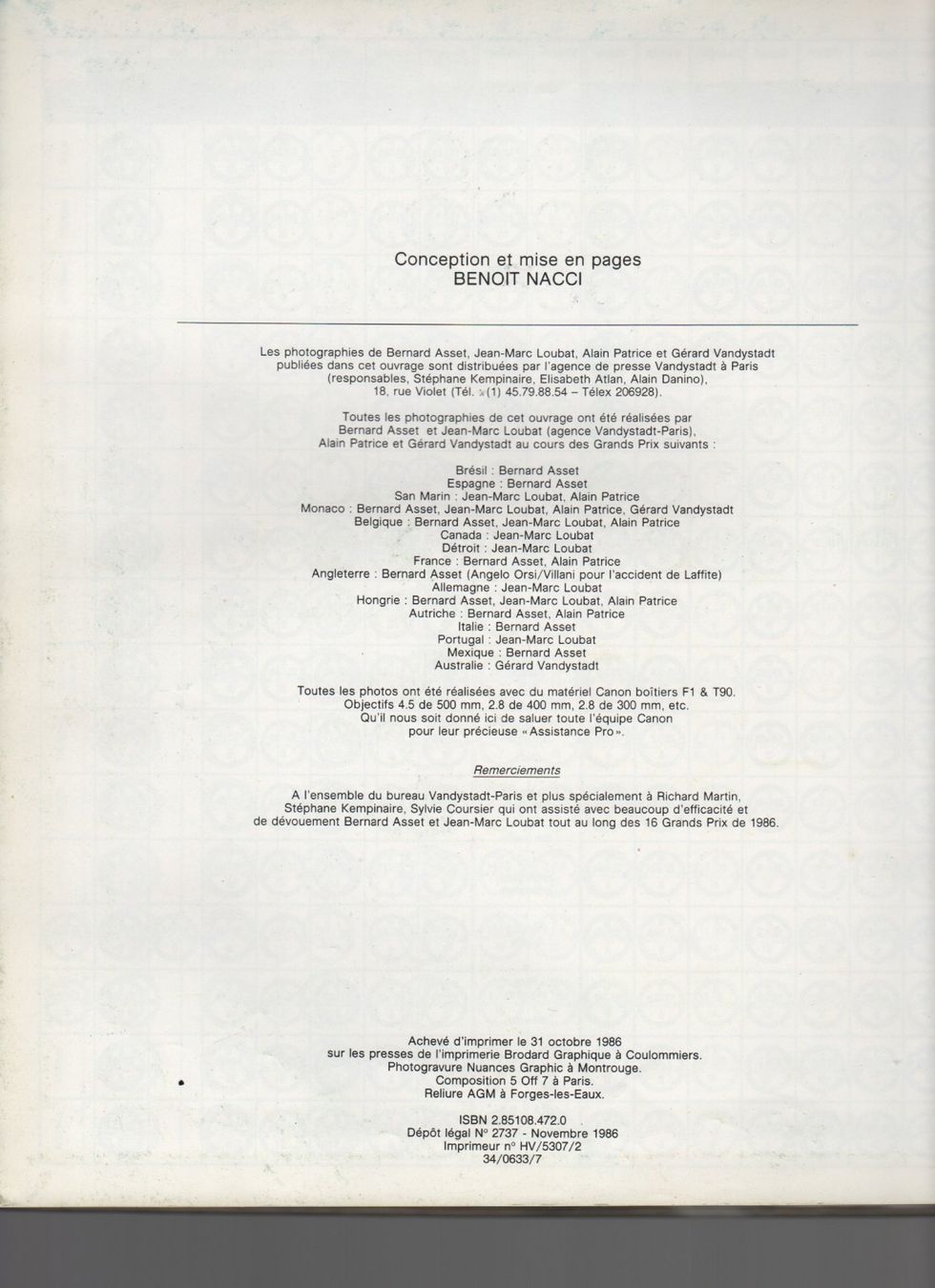 Libri: Le Livre Formule 1 ; 1986 – Usato da Corminboeuf venduto da corbay 3
