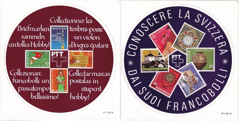 Sticker: 2 adesivi PTT 991.18 + 991.19 – Nuovo (secondo la descrizione) da Castione venduto da Rx-stamps