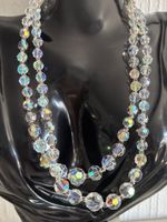 Collier vintage en crital Aurore Boréale irisé