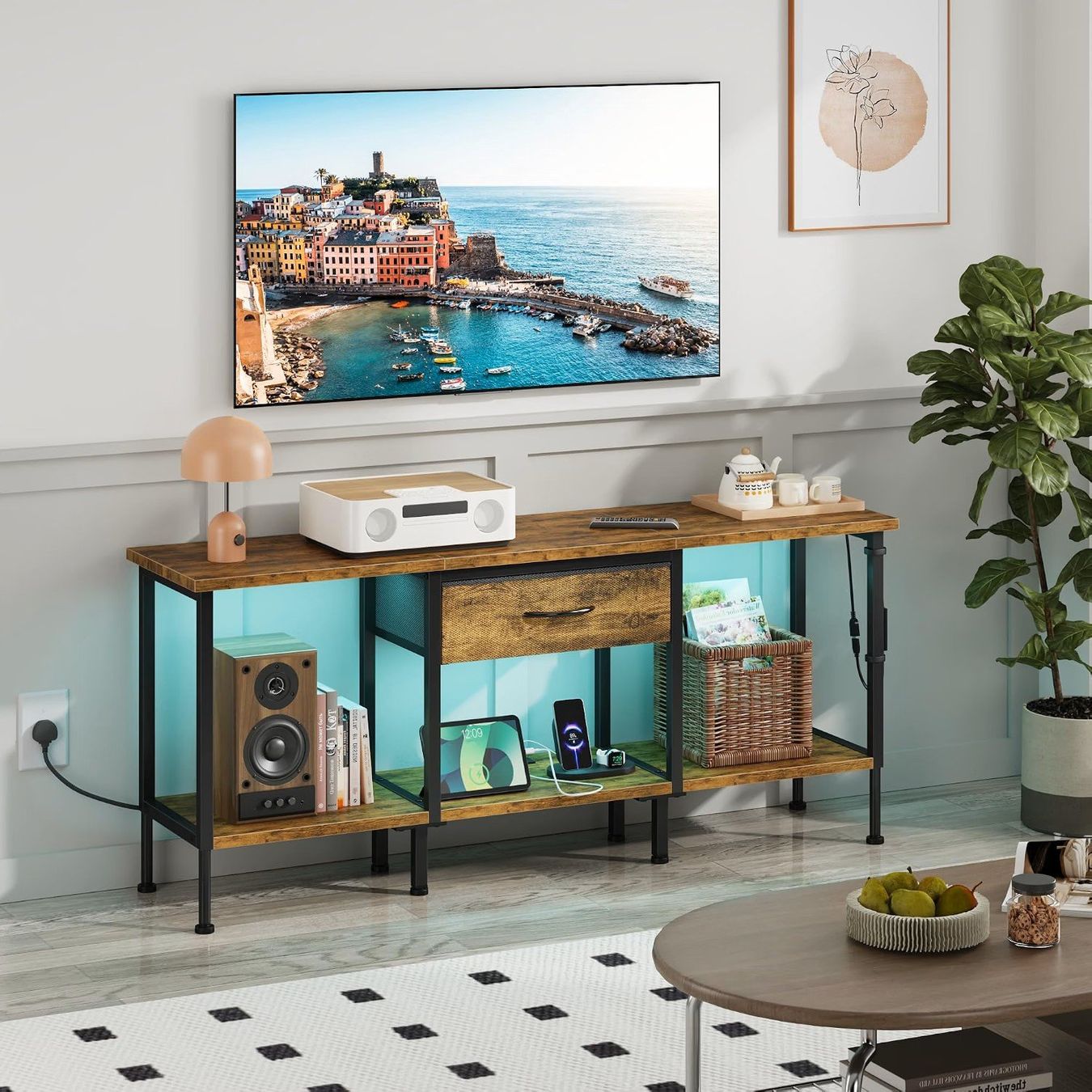Mobili TV: Fernsehtisch, LED-Beleuchtung – Nuovo (secondo la descrizione) da Pieterlen venduto da Plasticbox 1