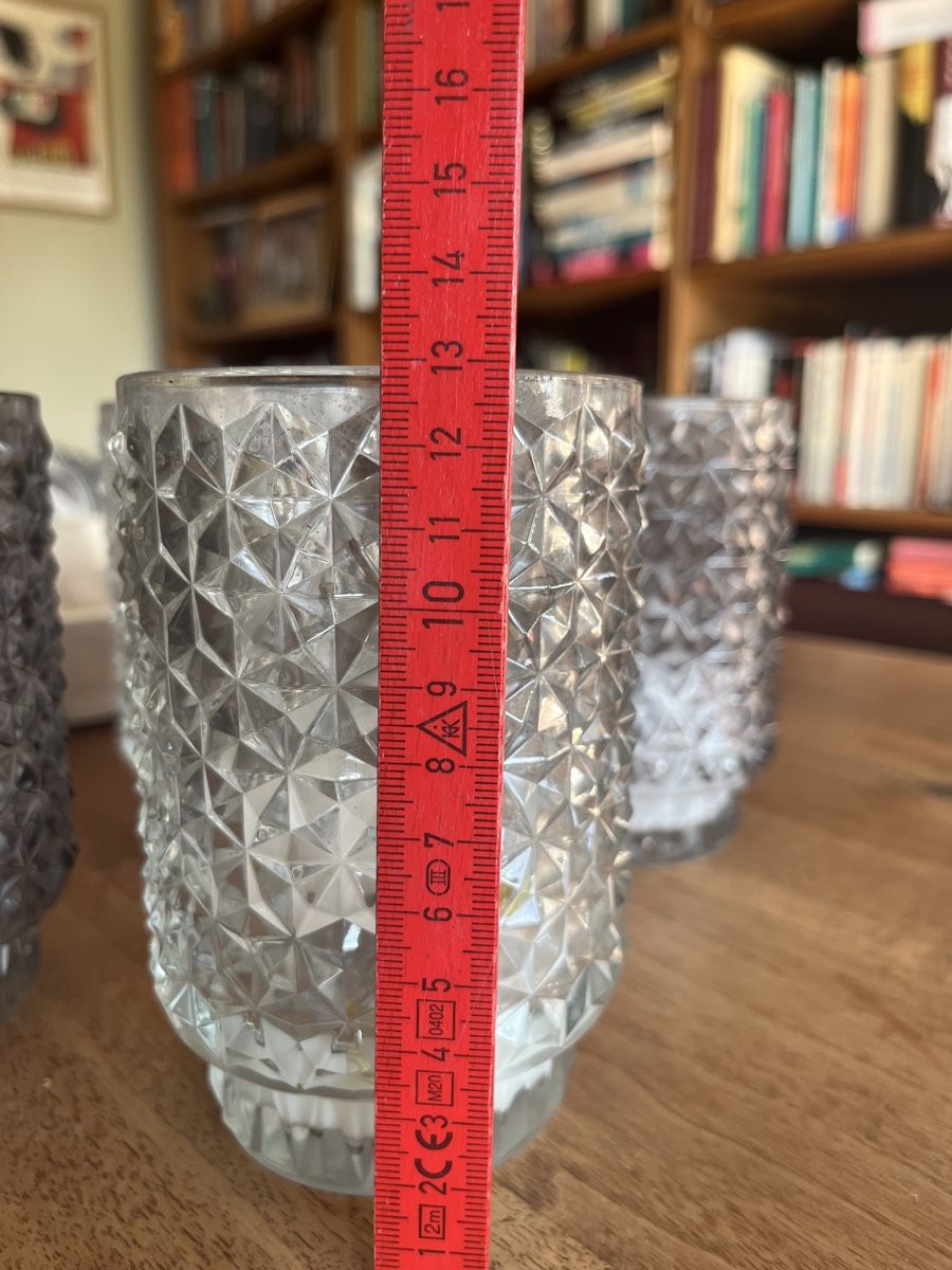 Kerzenständer: 4x Teelicht Glas geschliffen groß – Gebraucht aus Zürich von Budulinek123 4