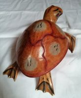 Holz Objekt geschnitzte Schildkröte / Dose 80er-Jahre