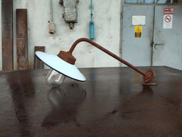 AnNo3 Lampe Alte Emaille/Hof Lampe/Bauern Lampe/Aussen
