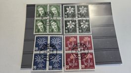 1946 Pro Juventute 4er Block gestempelt