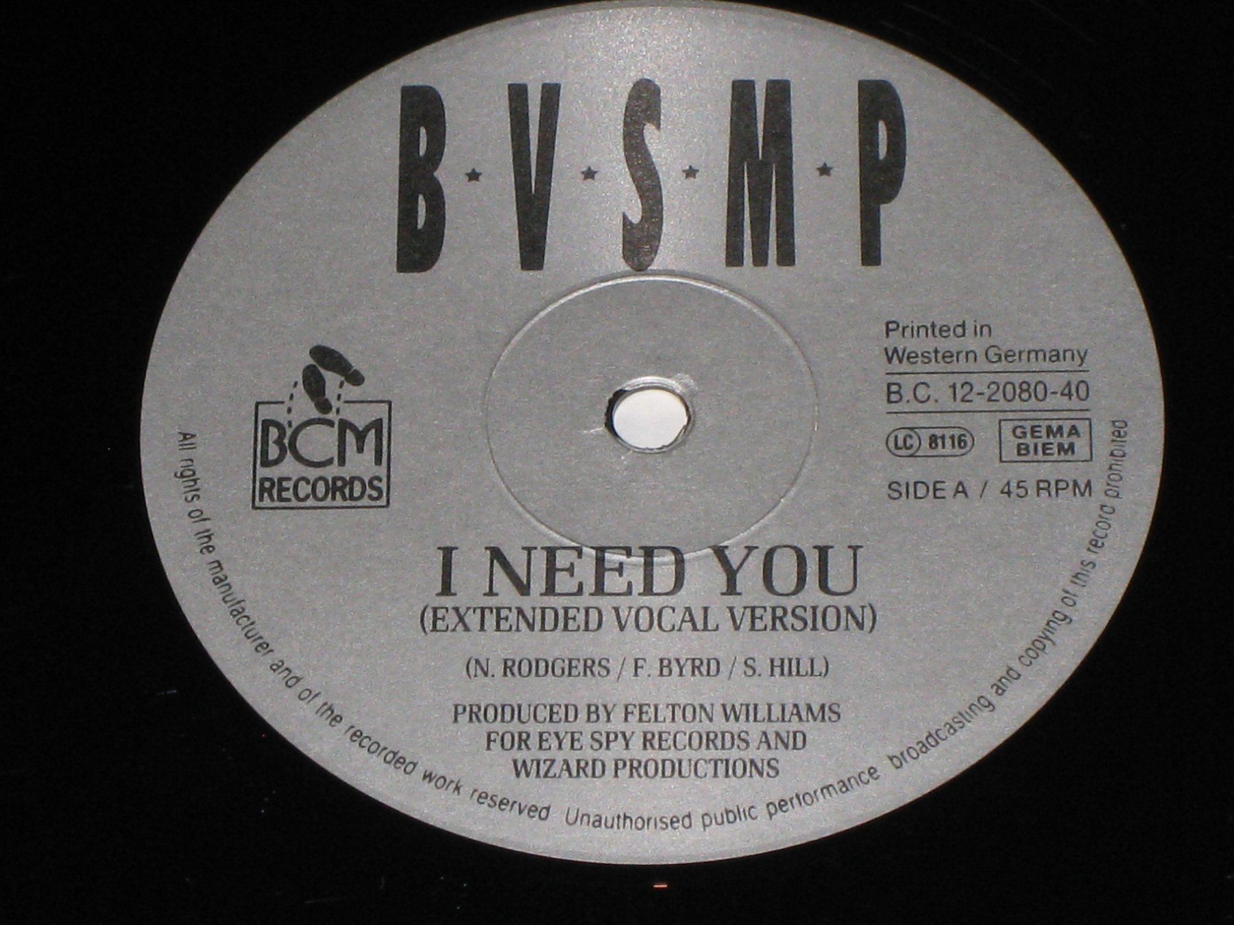 Dischi in vinile: LP - BVSMP - I NEED YOU – Usato da Steckborn venduto da Quo7 1