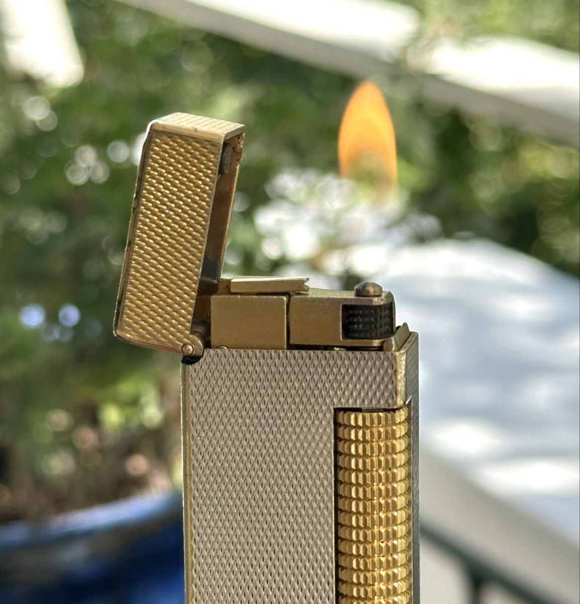 Dunhill Accendini: Dunhill Rollagas Silver & Gold, Serviced  – Usato da Zürich venduto da RatsTreasure 2