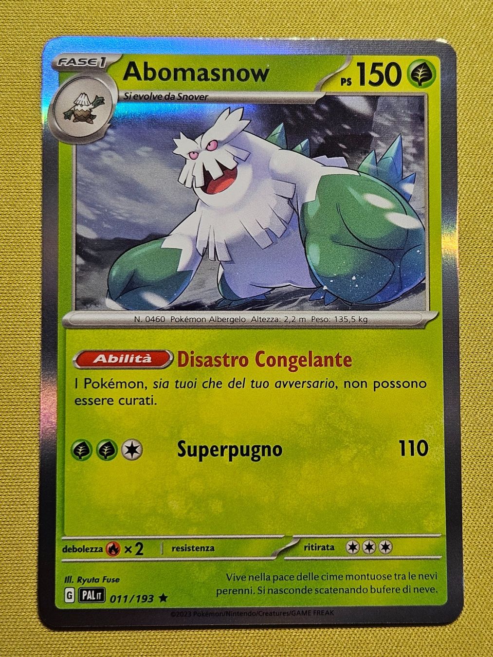 Pokémon Carte collezionabili: Paldea Evolved - Abomasnow 011/193 IT – Usato da Bellinzona venduto da Pokemarco