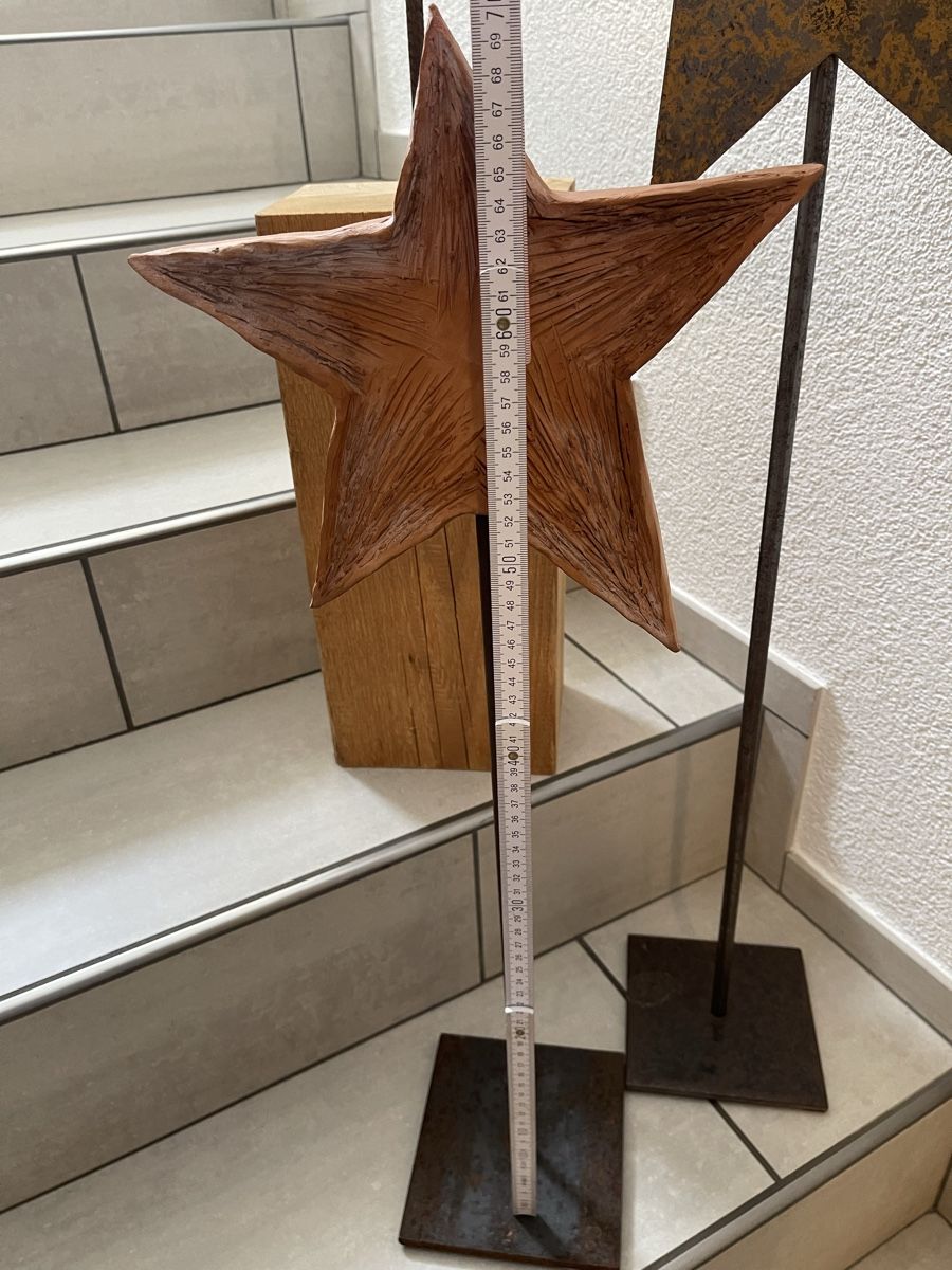 Alle Dekorationen: Ton-/Metallsternen auf Säule – Neu (gemäss Beschreibung) aus Weingarten-Kalth von 53solti 6