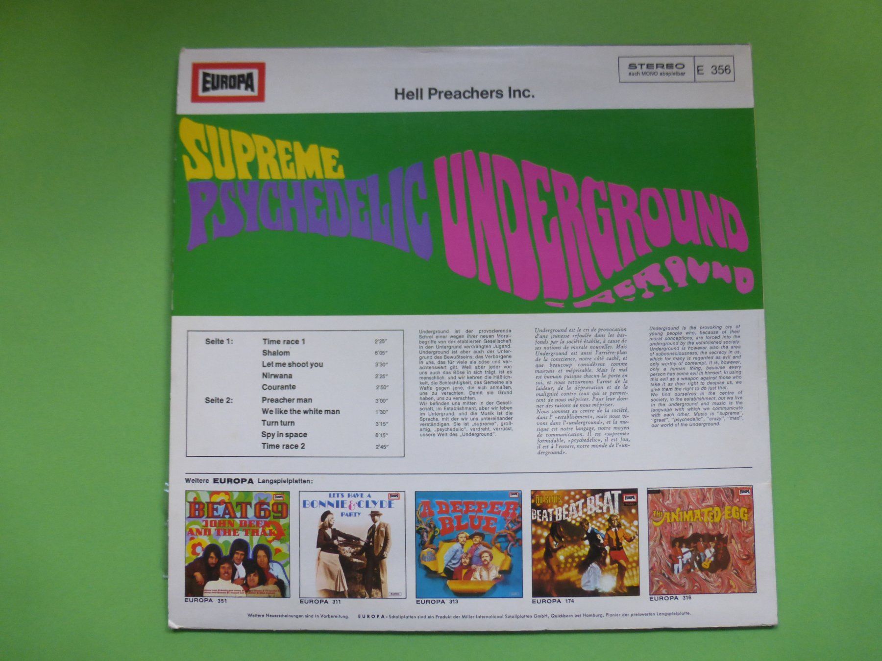 Dischi in vinile: Hell Preachers Inc. – Supreme Psychedelic Underground – Usato da Zürich venduto da Swiss57 1