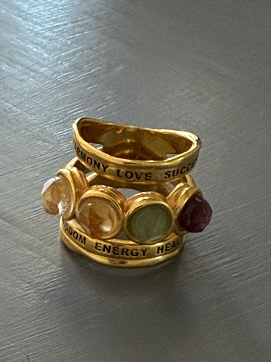 Bagues: Gold Bathed Ring with Affirmation Words – D'occasion à Winterthur par adriana_1000 2