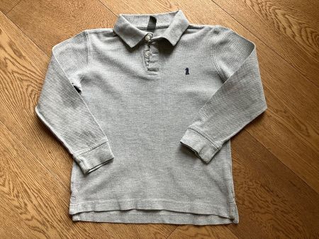 Langarm-Poloshirt hellgrau Grösse 118