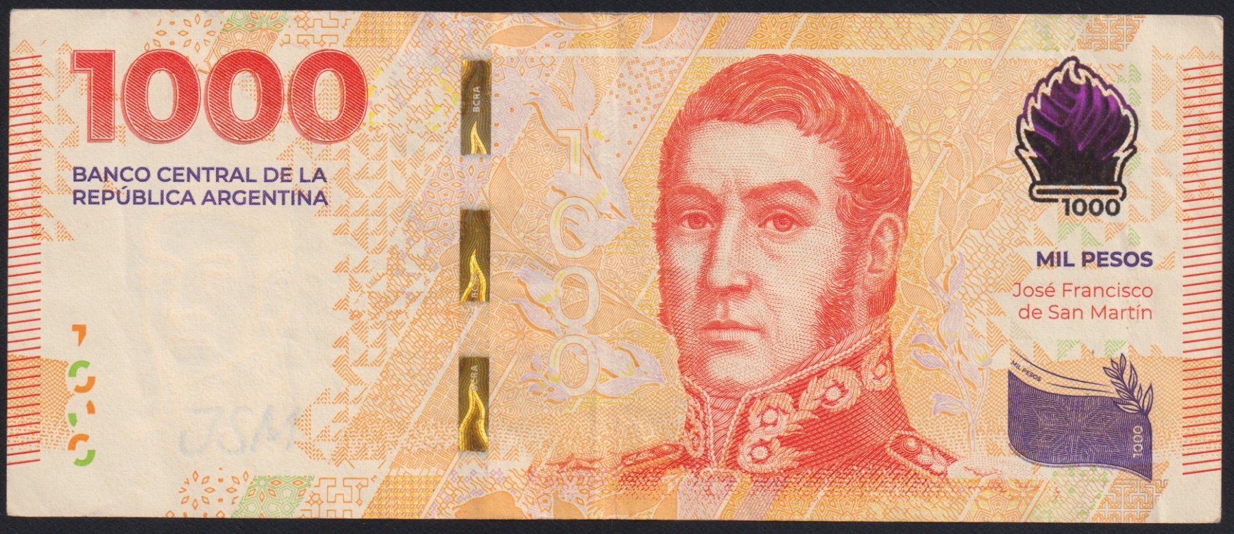 Banknoten: Argentinien 1000 Pesos 2023 – Gebraucht aus Brugg AG von banknoten_muesli
