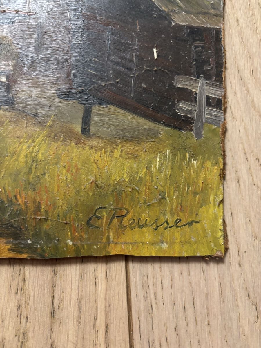 Dipinti: Huile sur panneau E.Reusser – Usato da Estavayer-le-Lac venduto da bde_mc5x 1
