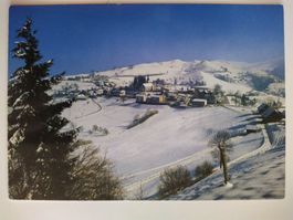 Alte Ansichtskarte Skigebiet Schwarzenberg, Winteridylle