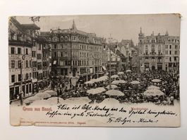 AK Gruss aus Basel Marktplatz 1901