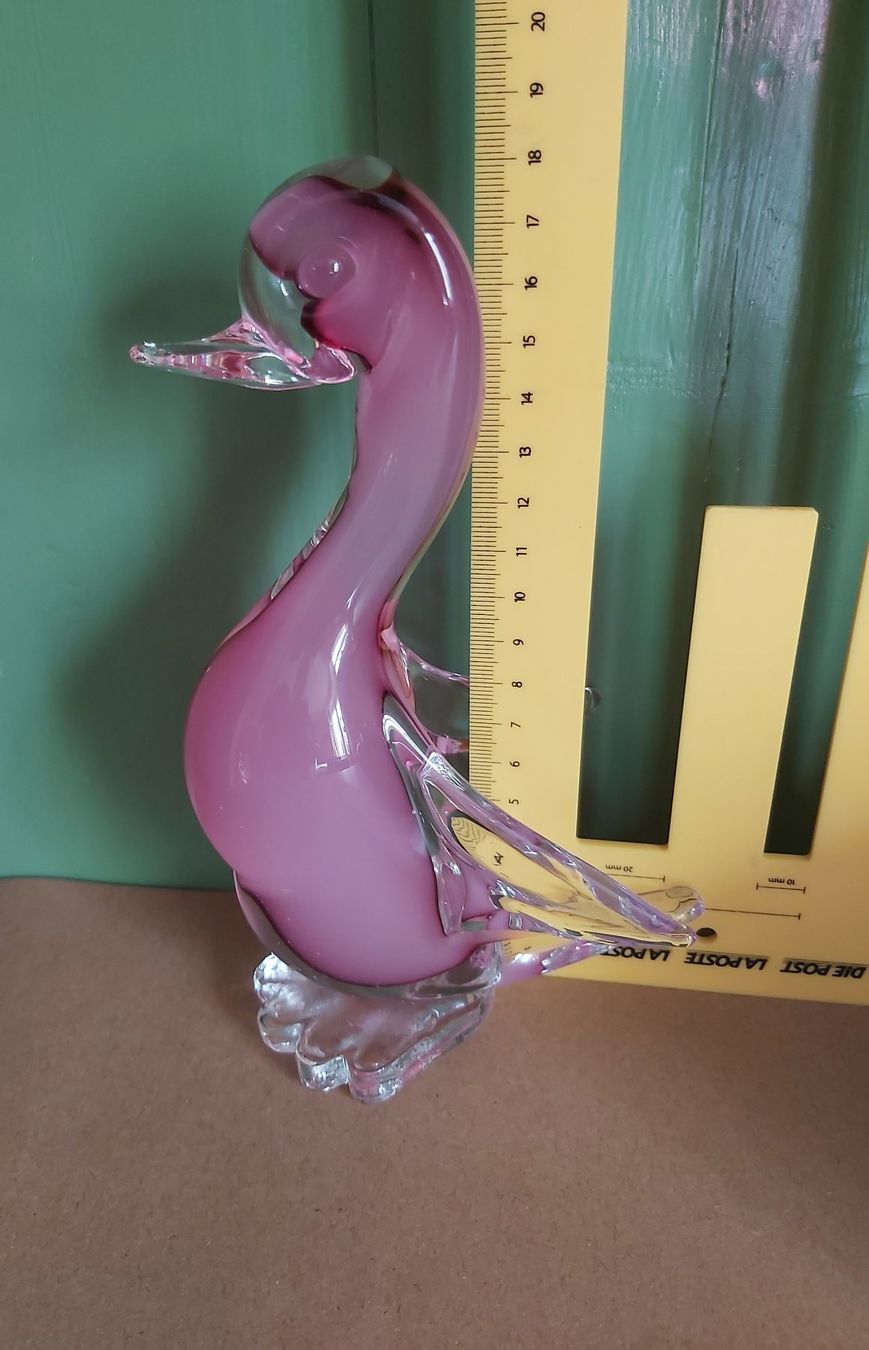 Murano Figuren: Versand möglich! Murano Glas, Ente, Schwan, rosa – Gebraucht aus Winterthur von Goldpipau 7