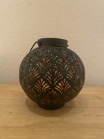 Windlicht Metall schwarz bronzefarbig 