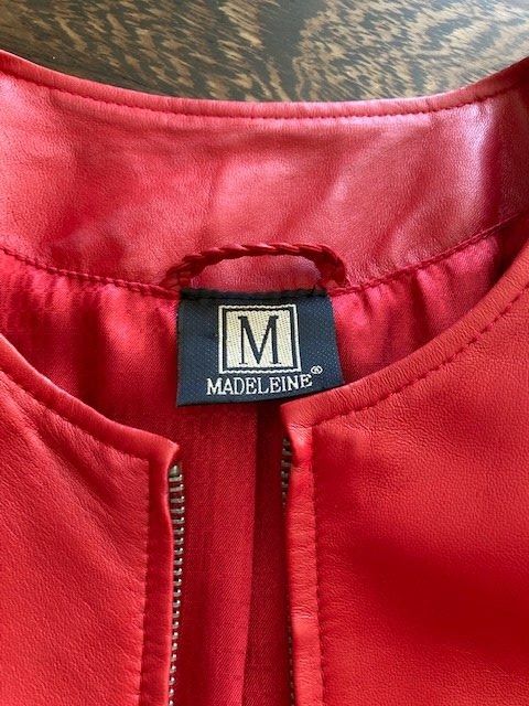 Madeleine Giacche: Lederjacke in Rot – Usato da Ettenhausen TG venduto da Babi69 1