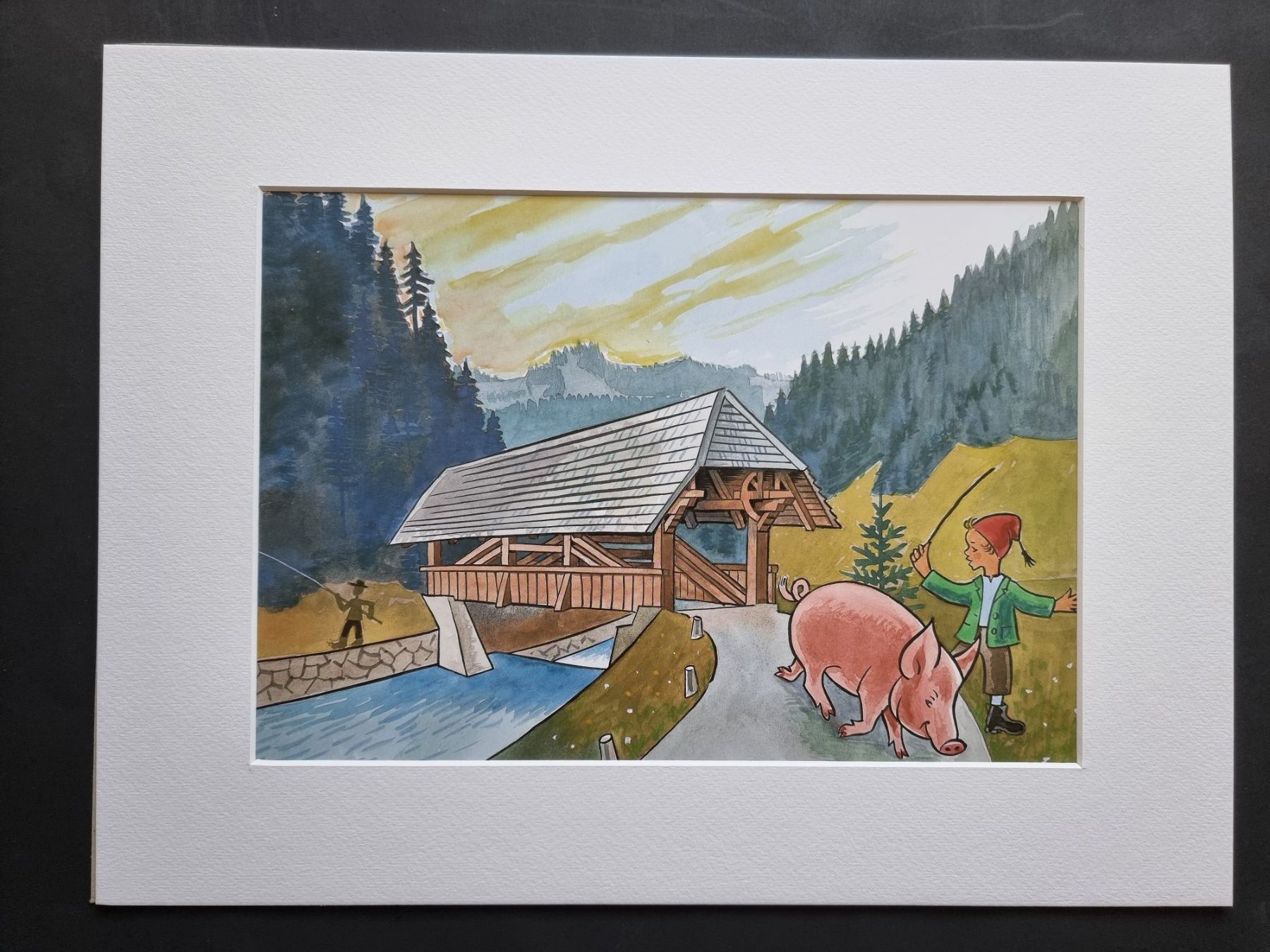 Foto & Immagini: DER BUEB VOM TRUEB BILD HINTER NEUWERTIGEM PASSEPARTOUT – Usato da Gersau venduto da grafik-kunst 1