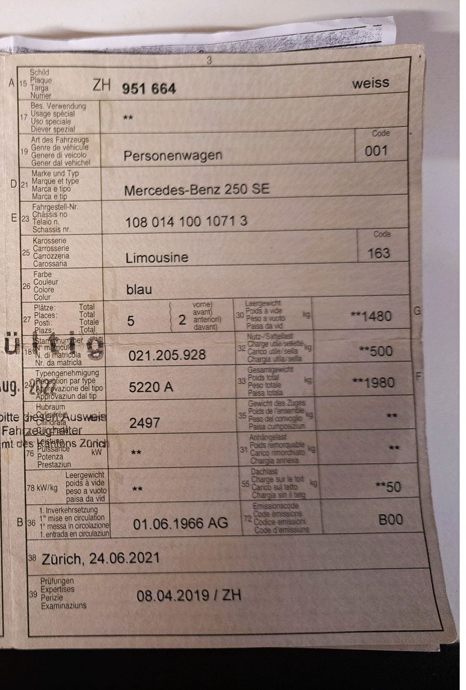 Mercedes-Benz Automobili: Mercedes Benz 250 SE – Usato da Buch am Irchel venduto da nellsch87 8