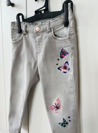 Zara, 92, Jeans, hellgrau, Schmetterling