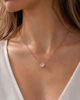 Handgefertigte Kette Edelstahl rose Perlmutt wasserfest