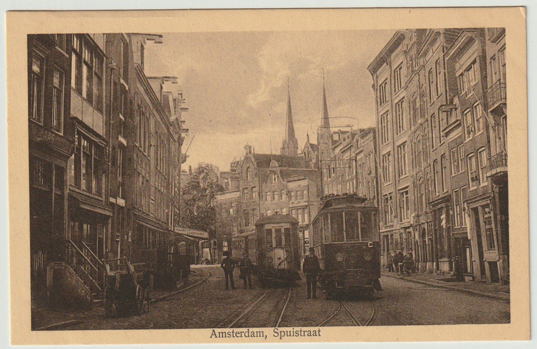 Cartoline postali: Ak Amsterdam Spuistraat, Trams, Strassenbahnen – Usato da Bedigliora venduto da positano