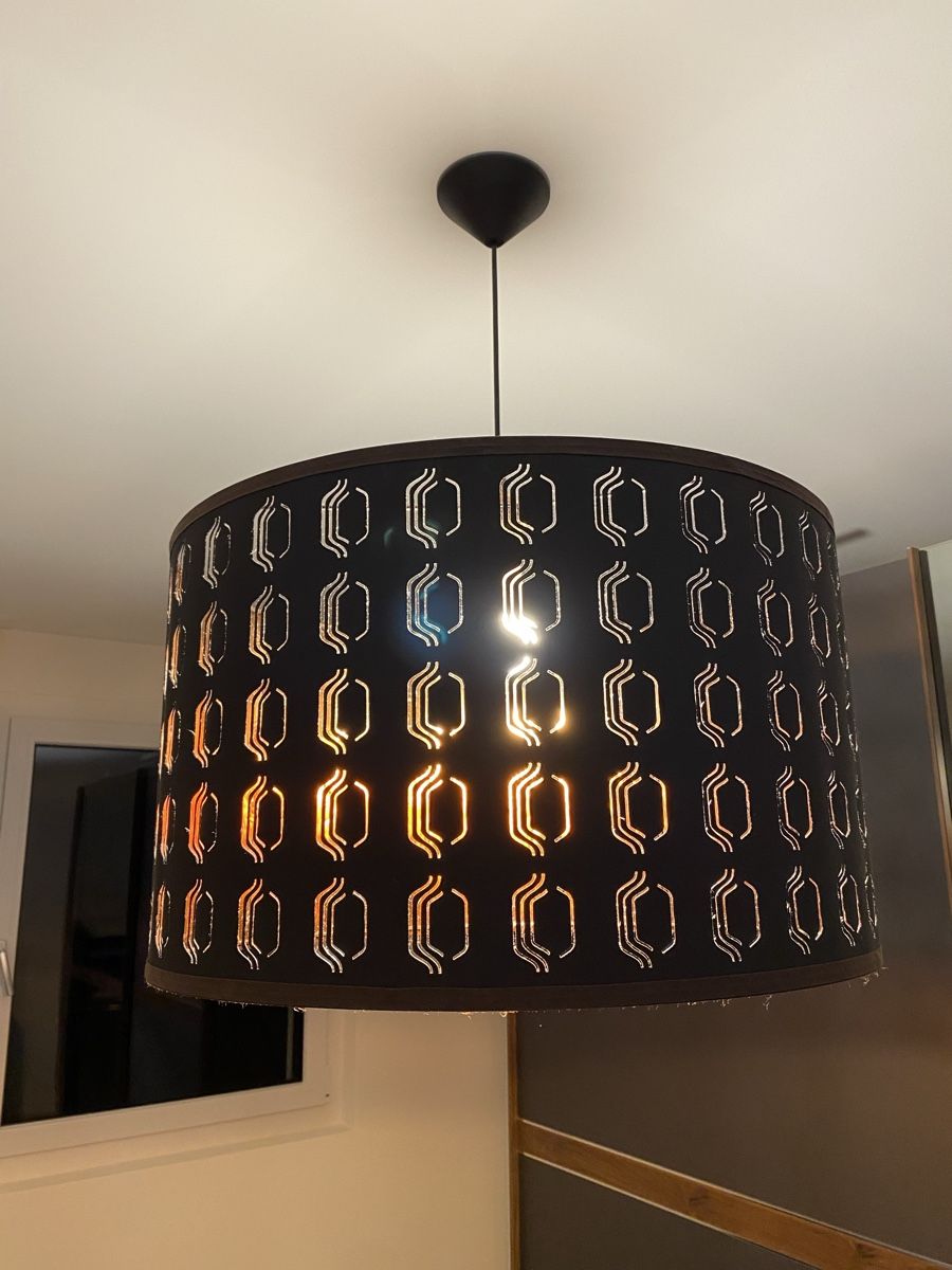 Ikea Kronleuchter & Deckenlampen: Pendelleuchte schwarz mit Rosemuster, 59cm – Neu (gemäss Beschreibung) aus Fläsch von Gampolin