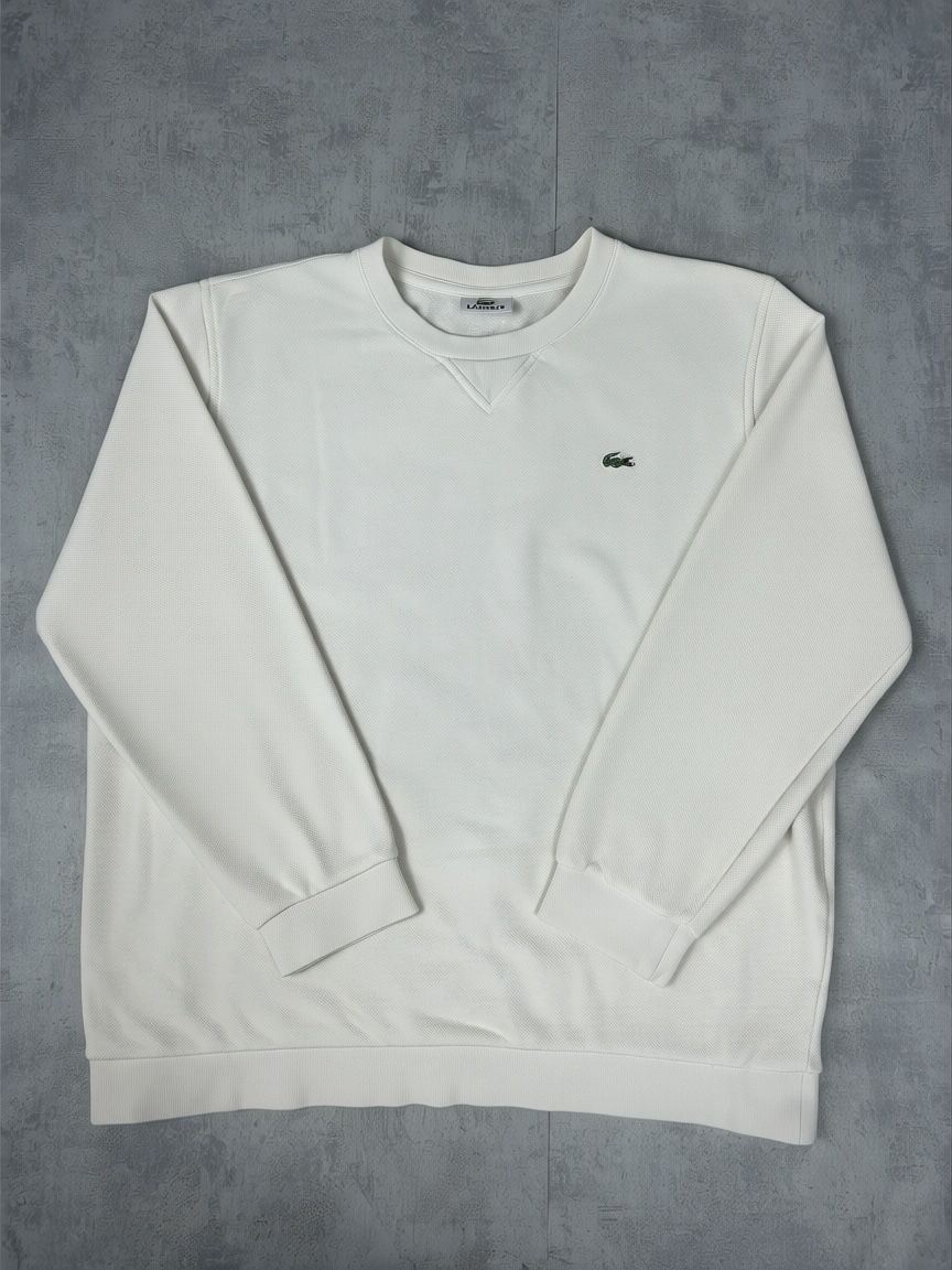 Lacoste Pullover & Sweatshirts: Pull crewneck Lacoste blanc en coton - L homme  – Neu (gemäss Beschreibung) aus Hauterive NE von Leo_o