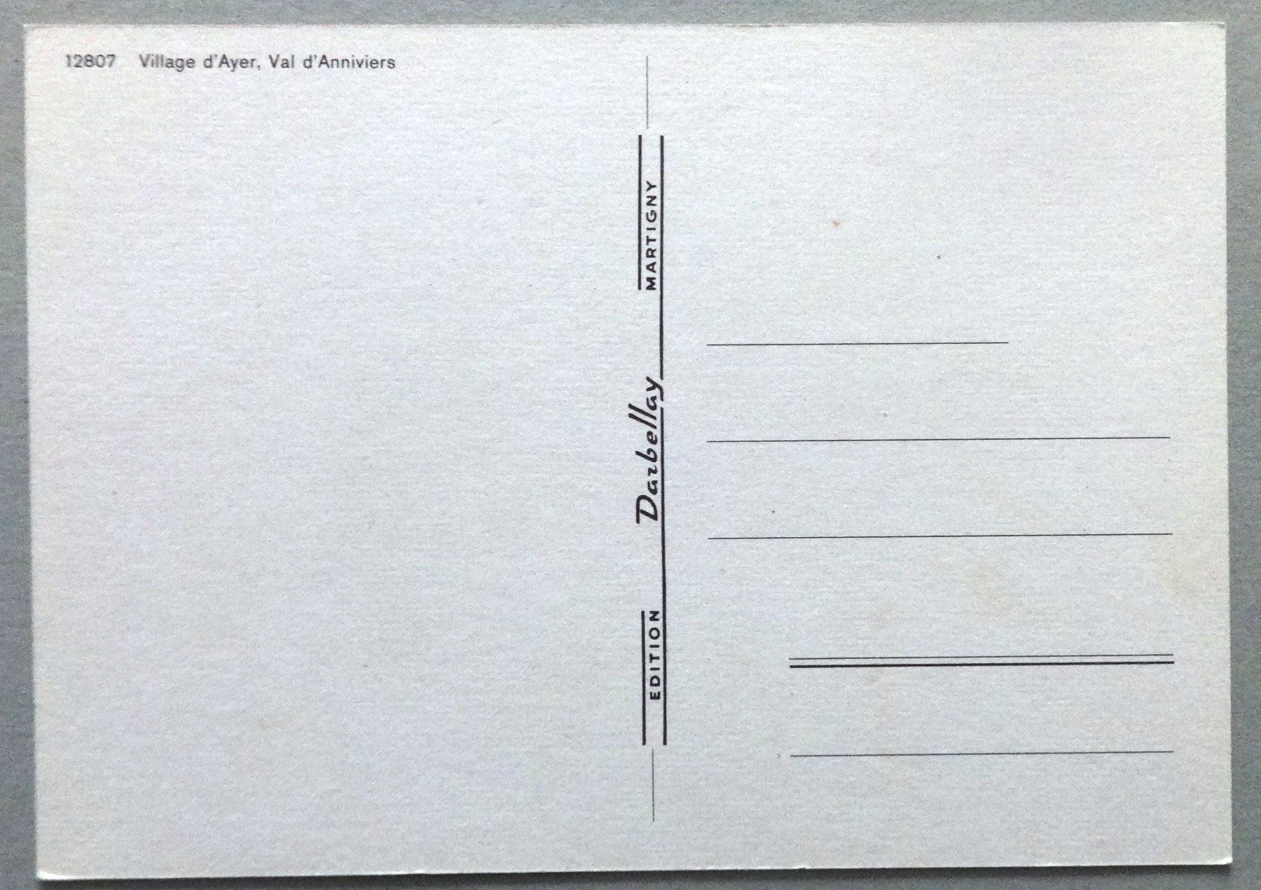 Cartes postales: Village d' Ayer, Val d' Anniviers – D'occasion à Fétigny par Billy2miny 1