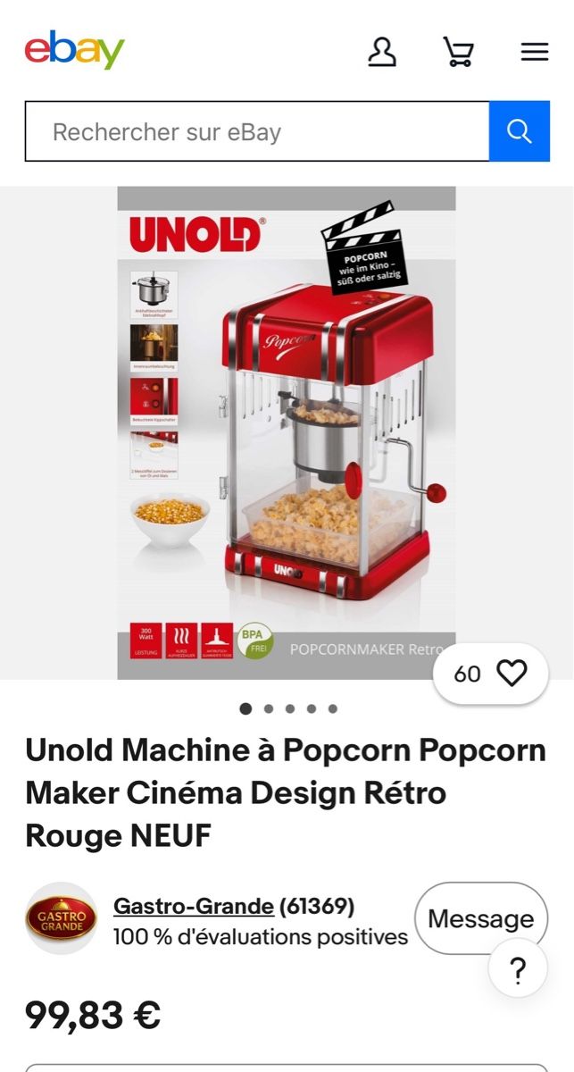 Appareils de cuisine: Popcorn Maschine – Neuf avec emballage d'origine à Zürich par JessicaGalvaoGoetze 2