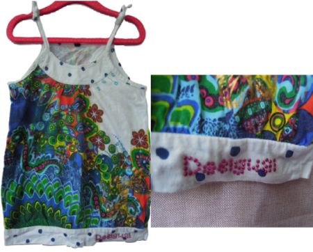 DESIGUAL Gr. 110 116 süsses TOP weiss bunt L47cm BLICKFANG