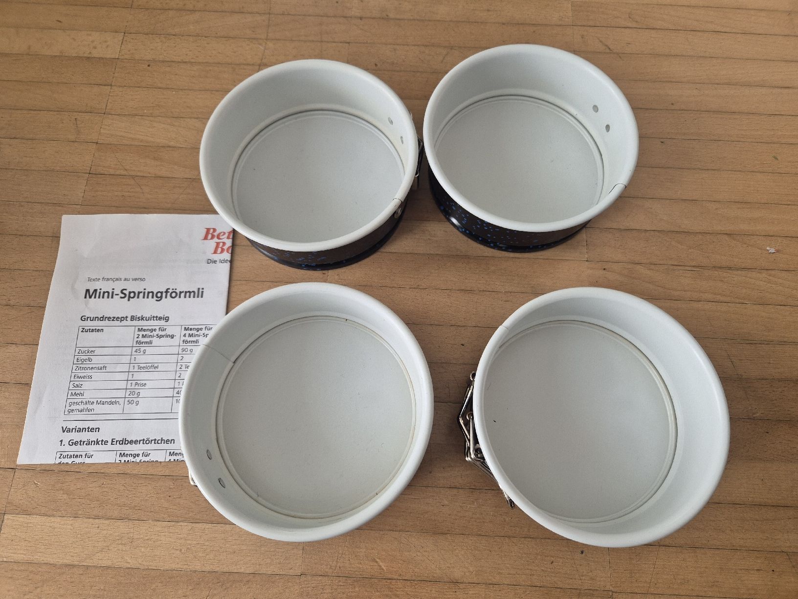 Betty Bossi Backformen: Betty Bossi 4 Mini-Springformen – Gebraucht aus Bern von grisu_79