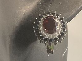 Ohrstecker Sterlingsilber, Granat und Spinell